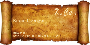 Krem Csongor névjegykártya